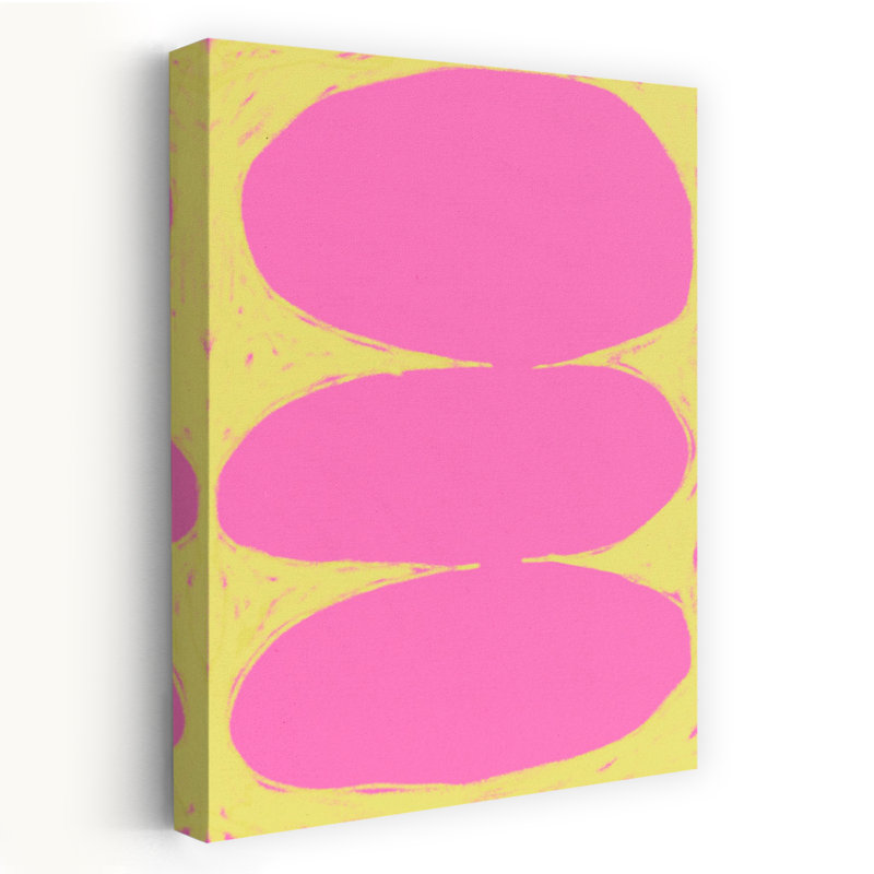 «Pinkbalance», art mural abstrait audacieux et coloré, 60" H x 40" W