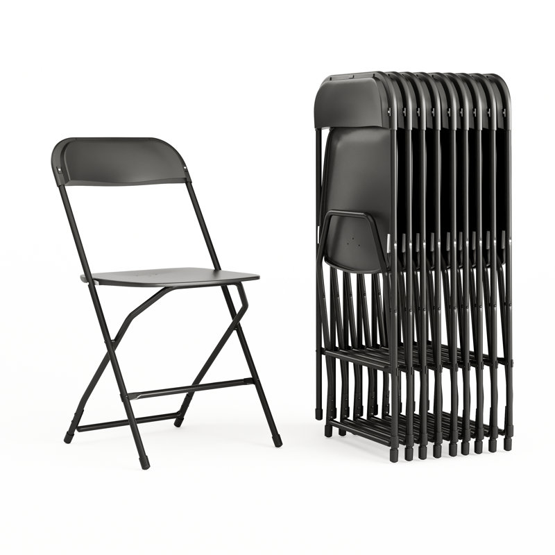 Chaise pliante Oliverson, Noir, Ensemble de 24 pièces