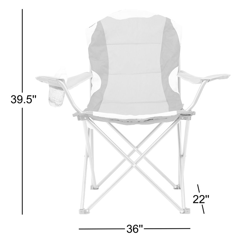 Chaise de camping pliante rembourrée - Chaise pliante portative robuste pour les sports d'extérieur en quad, à la plage, en camping, sur la pelouse ou sur le portique avec porte-gobelet et sac de transport (vert)