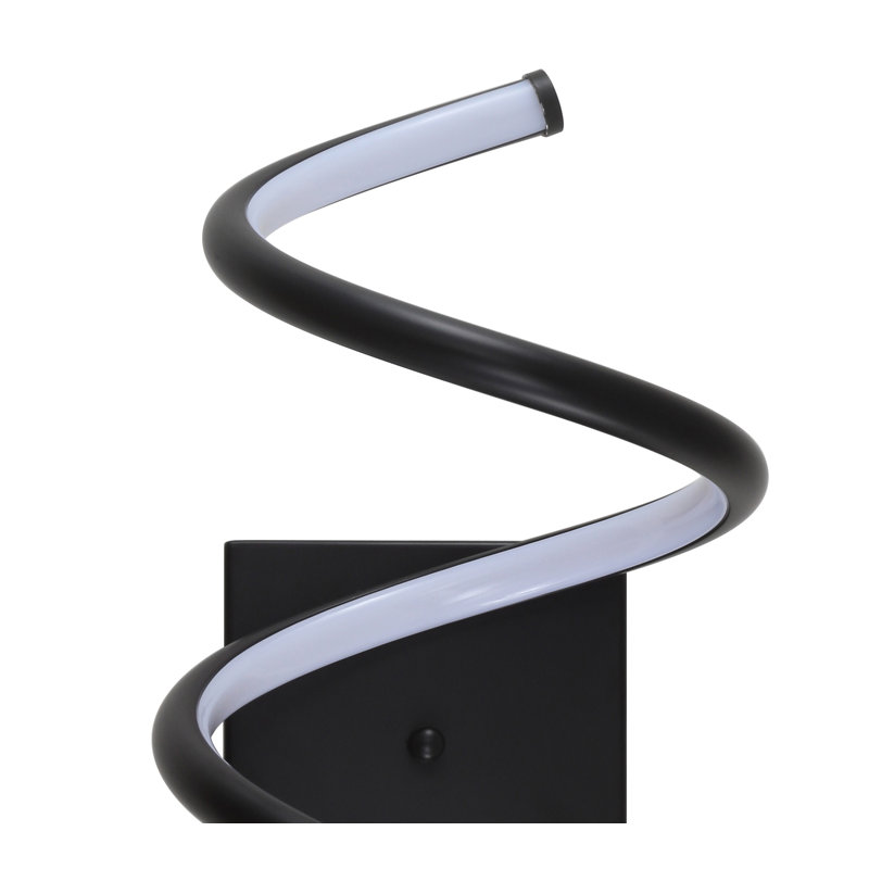 Senduk Scribble Modern Metal Integrated LED Vanity Light Sconce, Black