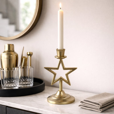 Margretha Metal Star Taper Candle Holder