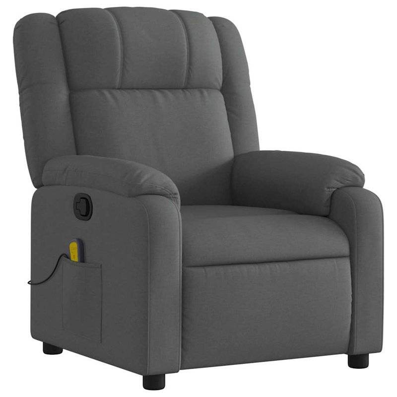 Fauteuil de massage inclinable gris foncé, Gris
