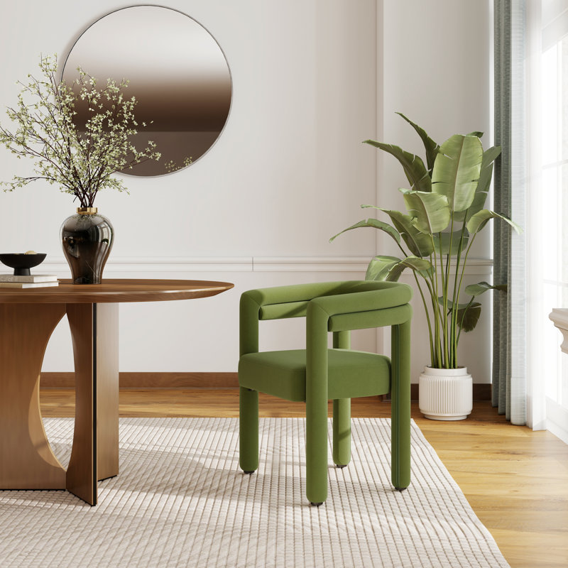 Chaise de baril avec accoudoirs, Velours vert