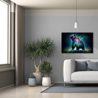  «Vibrant Bear 5» par Rey Klimt, art mural sur toile, 40 po x 26 po