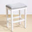 Comptoir 3 pièces avec rangement, style moderne, construction, installation rapide, sièges rembourrés, tablettes latérales, plateau de table blanc délavé, assemblage, tabourets peu encombrants, bois massif rétro Easy +, encastré