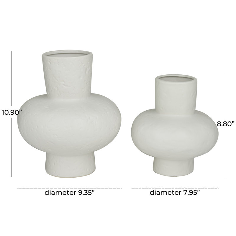 Ardi 10.95'' Stoneware Table Vase, White