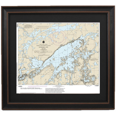Saganaga Lake, Minnesota | Nautical Chart | Framed Print