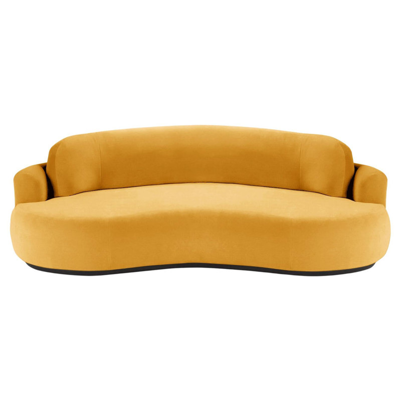 Canapé Nless, Velours maïs, H 31 po x l 95 po x P 52 po, Noir