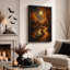 «Glowing Autumn Trees long Winding River Path Halloween», art mural sur toile-1629827554