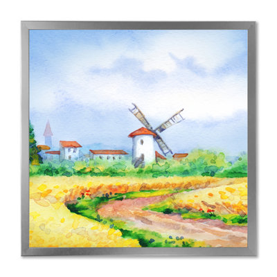 «Old Europe Mill Landscape In Holland - Country», reproduction d'art sur toile