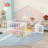 Dreamy Walnut Twin Floor Bed with Charming Door & Fence - Safe Playful Haven for Little Explorers-1520811709-1520713045