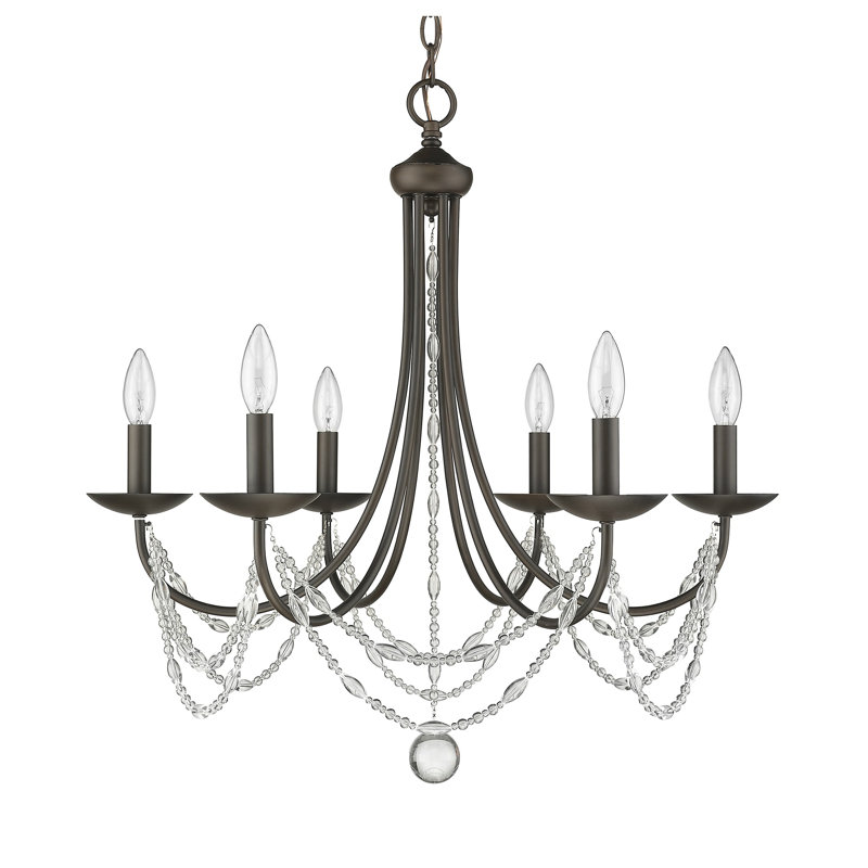 Mbagaya Dimmable Chandelier, Rubbed Bronze