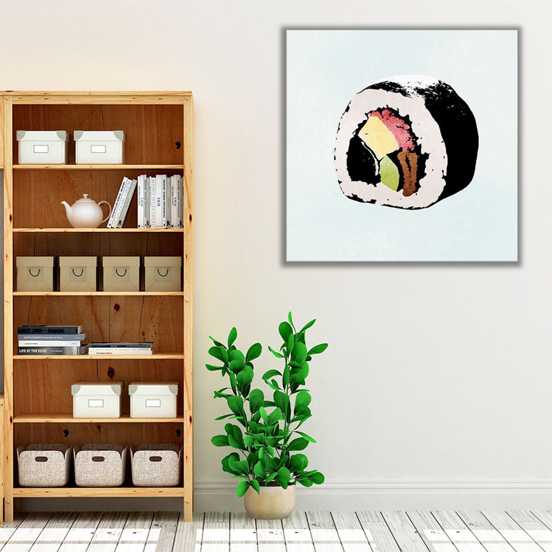 Style de sushi I - reproduction d'art sur toile, H 12 po x l 12 po