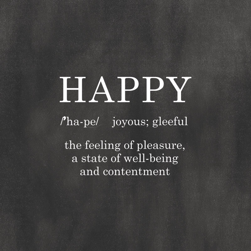 Happy Definition 3 - Wrapped Canvas Print, 30cm H x 30cm W x 3.8cm D