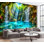 Papier peint adhésif pelucheux et encastré cascade de verdure, piscine, papier autocollant amovible, décoration murale pour salon, chambre à coucher H 100 po x l 144 po