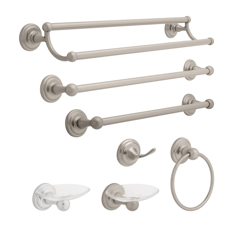 Barre à serviettes murale 24 po Jamestown, Nickel brossé