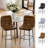 Mordern Upholstered Metal Counter Height Bar Stools(Set of 2)-191707039