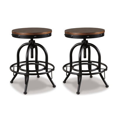 Quintara Swivel Adjustable Height Counter Stool with Metal Frame