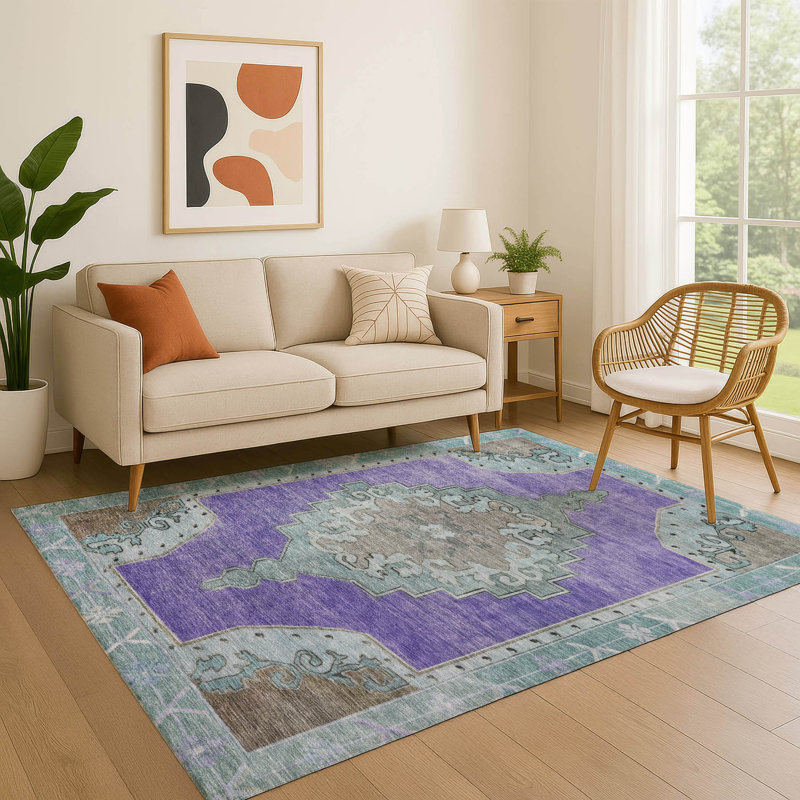 Tapis de qualité supérieure lavable à la machine AMF1731, Rectangulaire 8 pi x 10 pi