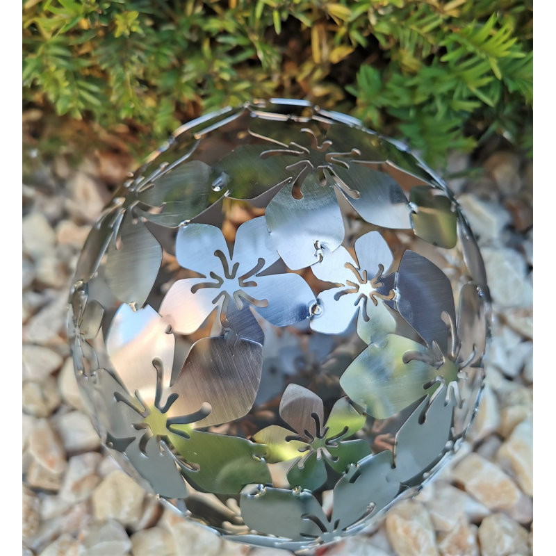 Charlann Stainless Steel Gazing Ball, 15cm H x 15cm W x 15cm D