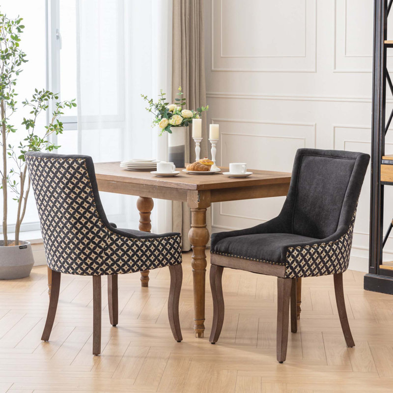 Chaise d'appoint en bois massif, Noir