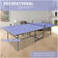 Ensemble de table de ping-pong pliable et portatif bleu 9 * 4,1 pi pour les jeux d'intérieur avec filet, 2 raquettes et 3 balles-128611231-128611233