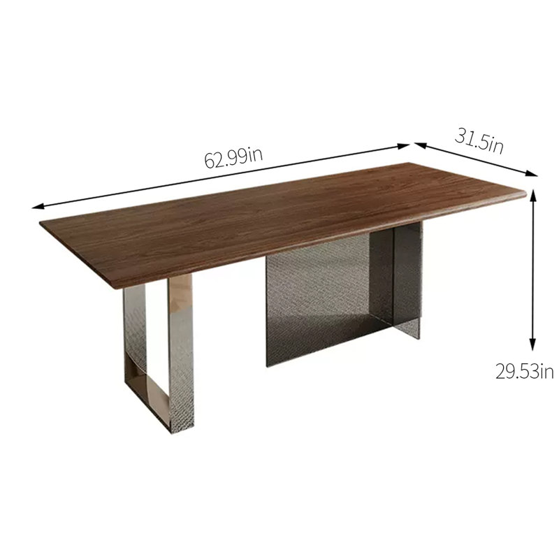 Nijborg Solid Wood Top Dining Table, 29.53" H x 62.99" L x 31.5" W