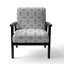 Fauteuil d'appoint rembourré à motif géométrique gris et blanc
