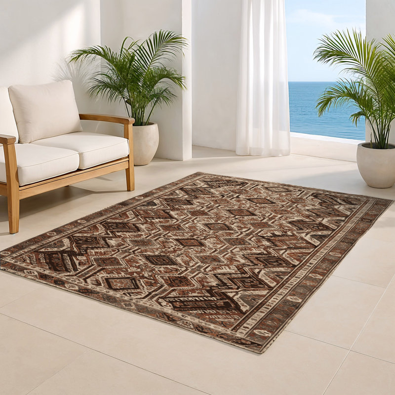 Tapis turc intérieur et extérieur brun, Rectangulaire 2 pi x 3 pi