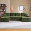 Canapé d'angle modulaire en forme de U de 133 po de large avec 2 méridiennes, canapé infonuagique en velours côtelé à assise profonde-1211443487