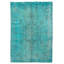Tapis unique en laine noué à la main 6 pi 11 po x 10 pi 2 po nouvel âge Rosabel - turquoise / gris / noir