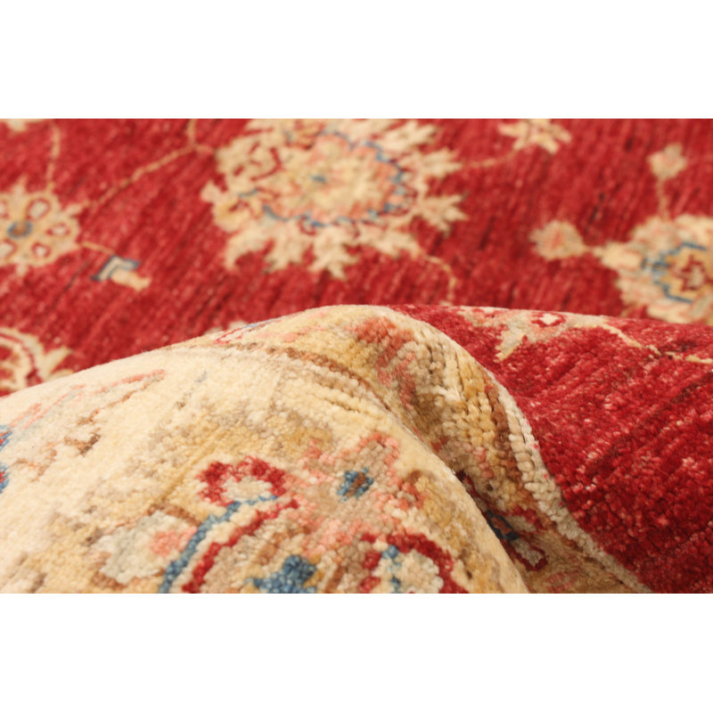 Tapis décoratif en laine noué à la main de conception unique 5 pi 7 po x 8 pi 2 po noué à la main New Age