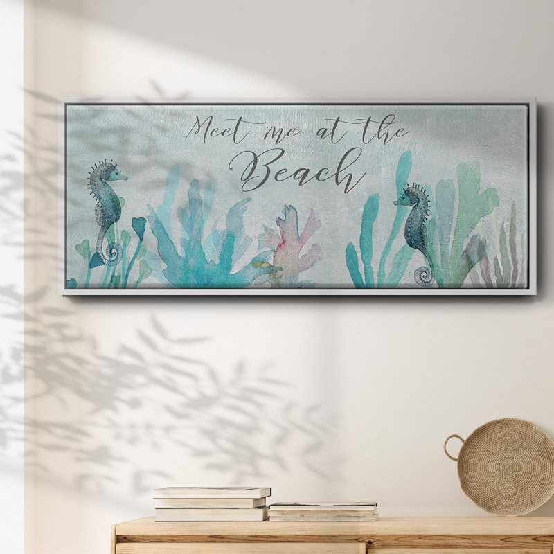 Seahorses and Coral- Framed Canvas