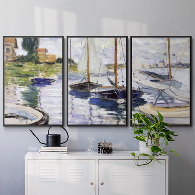Bateaux à petit - Toile encadrée multi-pièces