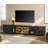 TV Stand Set With Charging Station And Drawers,85 Inch Farmhouse Entertainment Center With Sliding Barn Door,Media TV Console With Storage Shelf For Living Room Bedroom-74321813