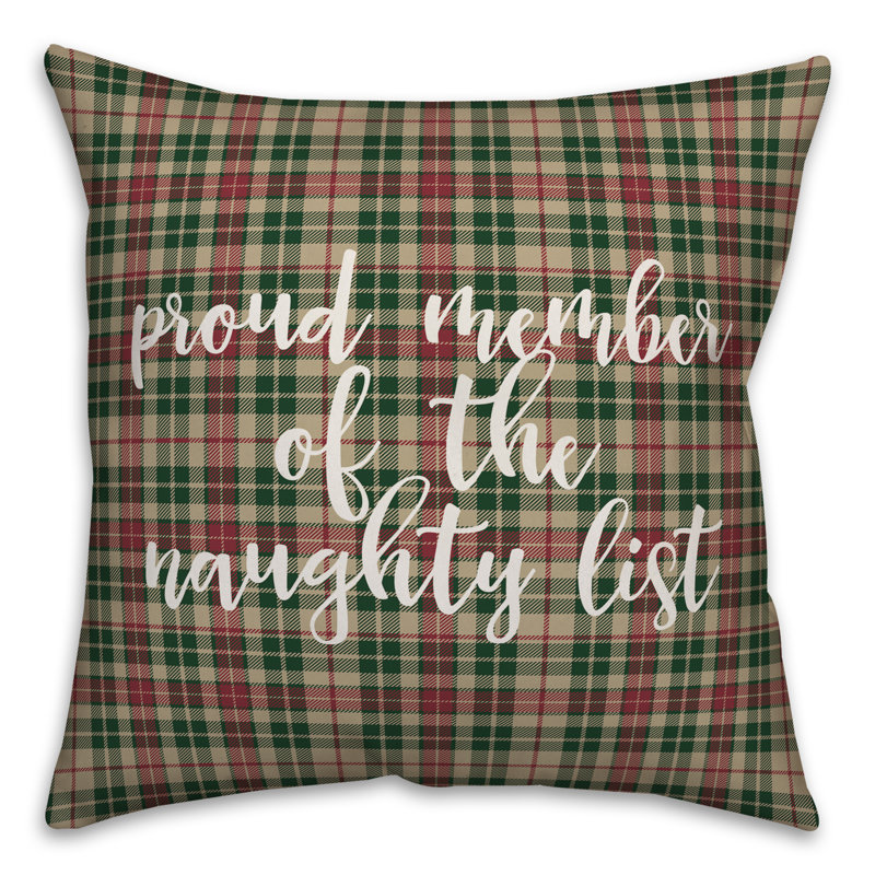  Coussin décoratif fier membre de la liste coquine Tartan, Coussin décoratif