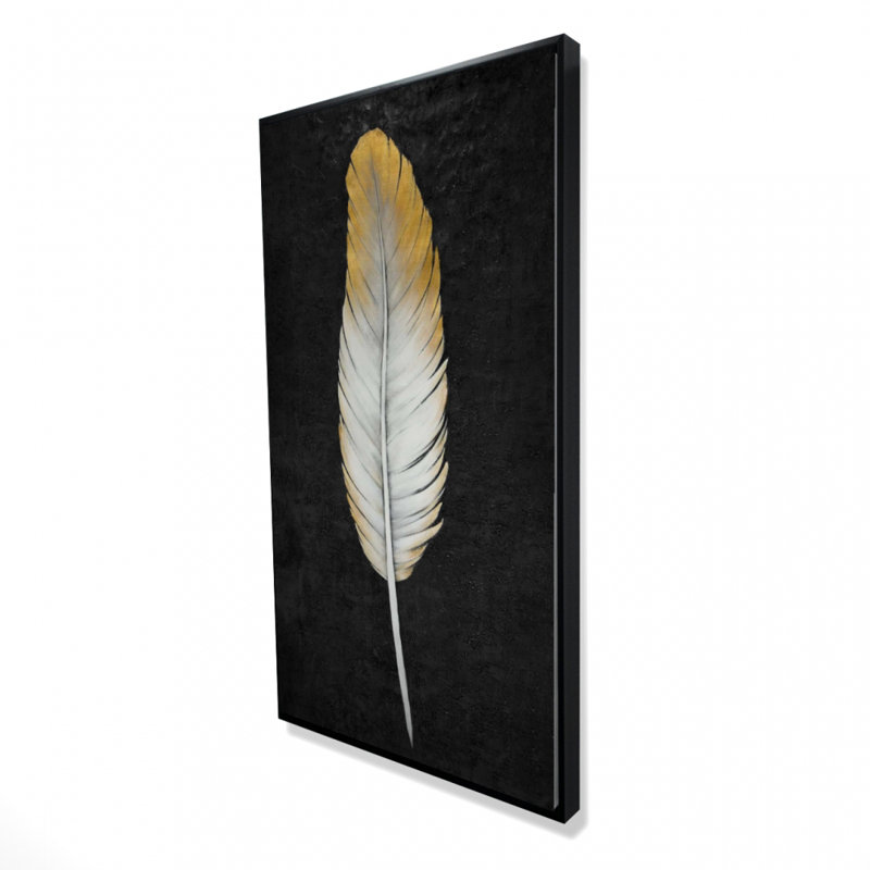 Golden feather - 24"x48" Framed canvas