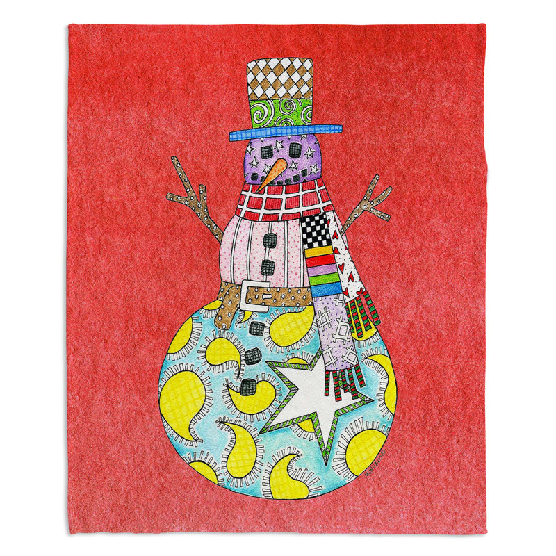 Couverture bonhomme de neige , 68 po x 80 po, Melon d'eau
