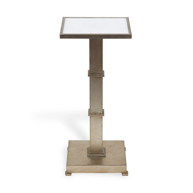 Blake Marble End Table, Silver