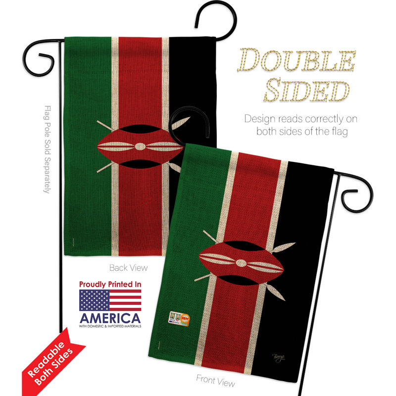 En toile jute 2 côtés 18,5 x 13 po kenya drapeau de jardin