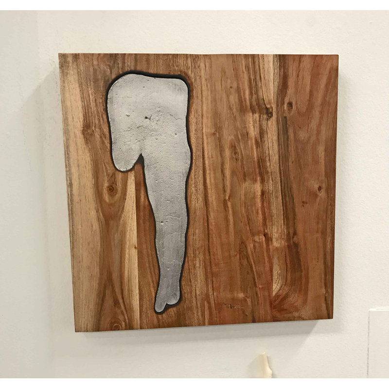 Décoration murale 13 po x 13 po en métal / bois