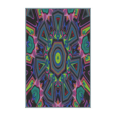 Tapis à tisser bleu/rose/noir