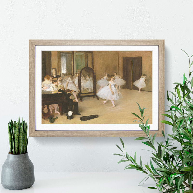 The Ballet Dancing Class by Edgar Degas - Picture Frame Painting, Oak, 36cm H x 48cm W x 2cm D
