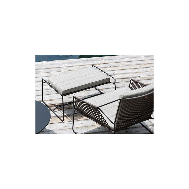 Sandur Outdoor Ottoman, Taupe Rope/Anthracite Frame