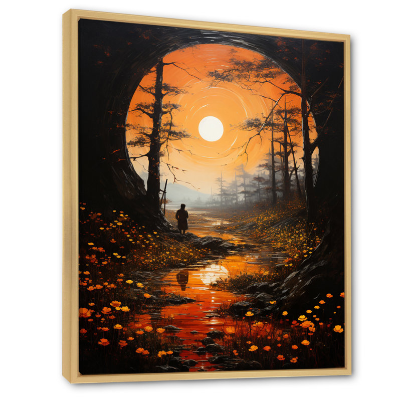 Impression sur toile encadrée, "Zeuminra", H 20 po x l 12 po x P 1 po, Cadre naturel flottant