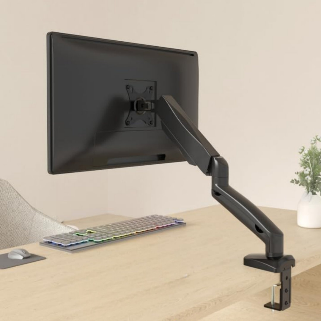Laptop Mount with Adjustable Tray, Full Motion Monitor Laptop Holder Desk