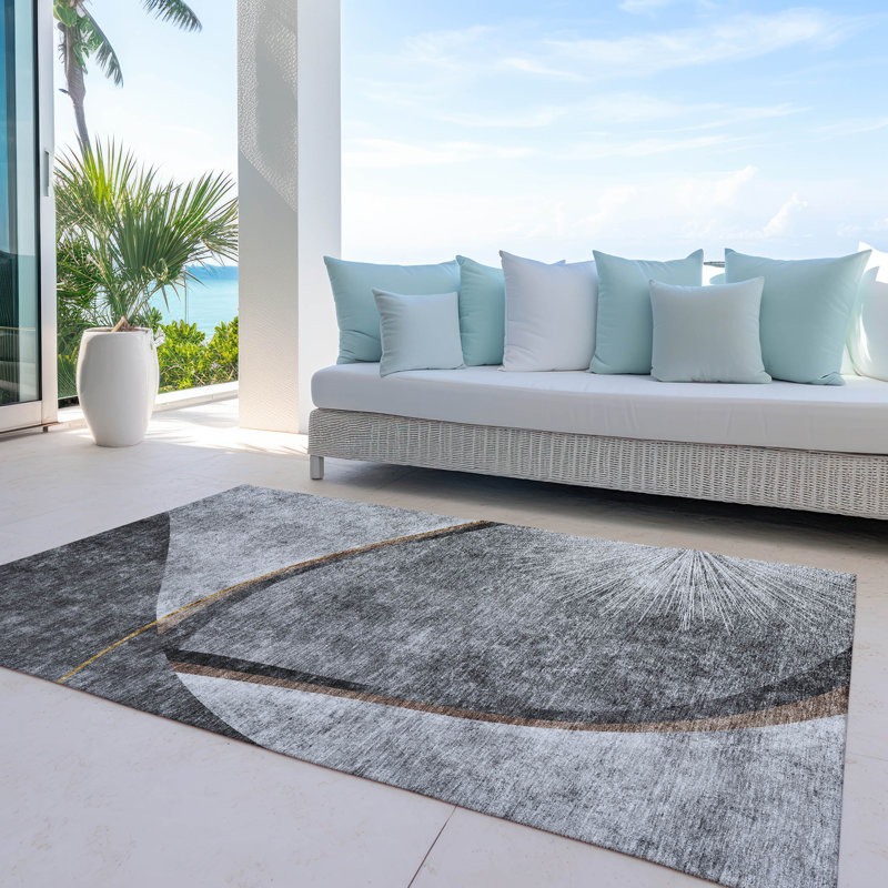 Tapis intérieur / extérieur Karsyn avec envers antidérapant, Rectangle 5 pi x 7 pi 6 po