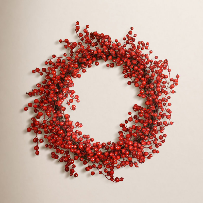 Handcrafted Faux Berry Foam 22'' Wreath