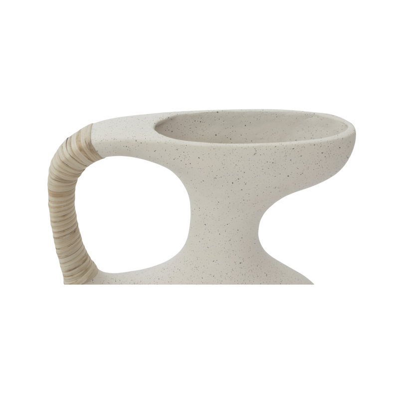 Vila 13In Sculptural Vessel Cream White, 13" H x 3.5" W x 11" D