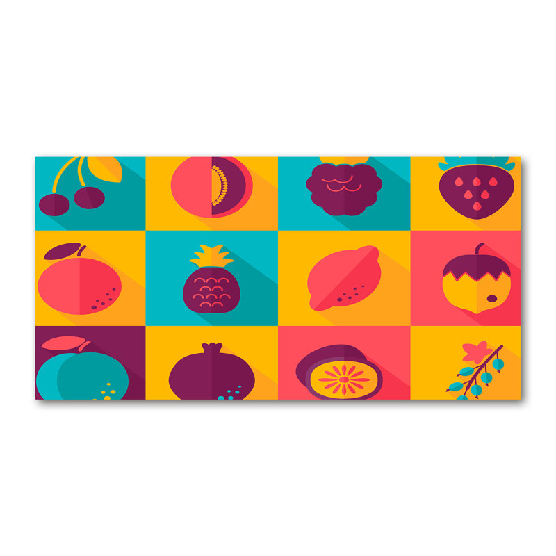 Fruit Icons - Print, Canvas, 70cm H x 140cm W x 2cm D